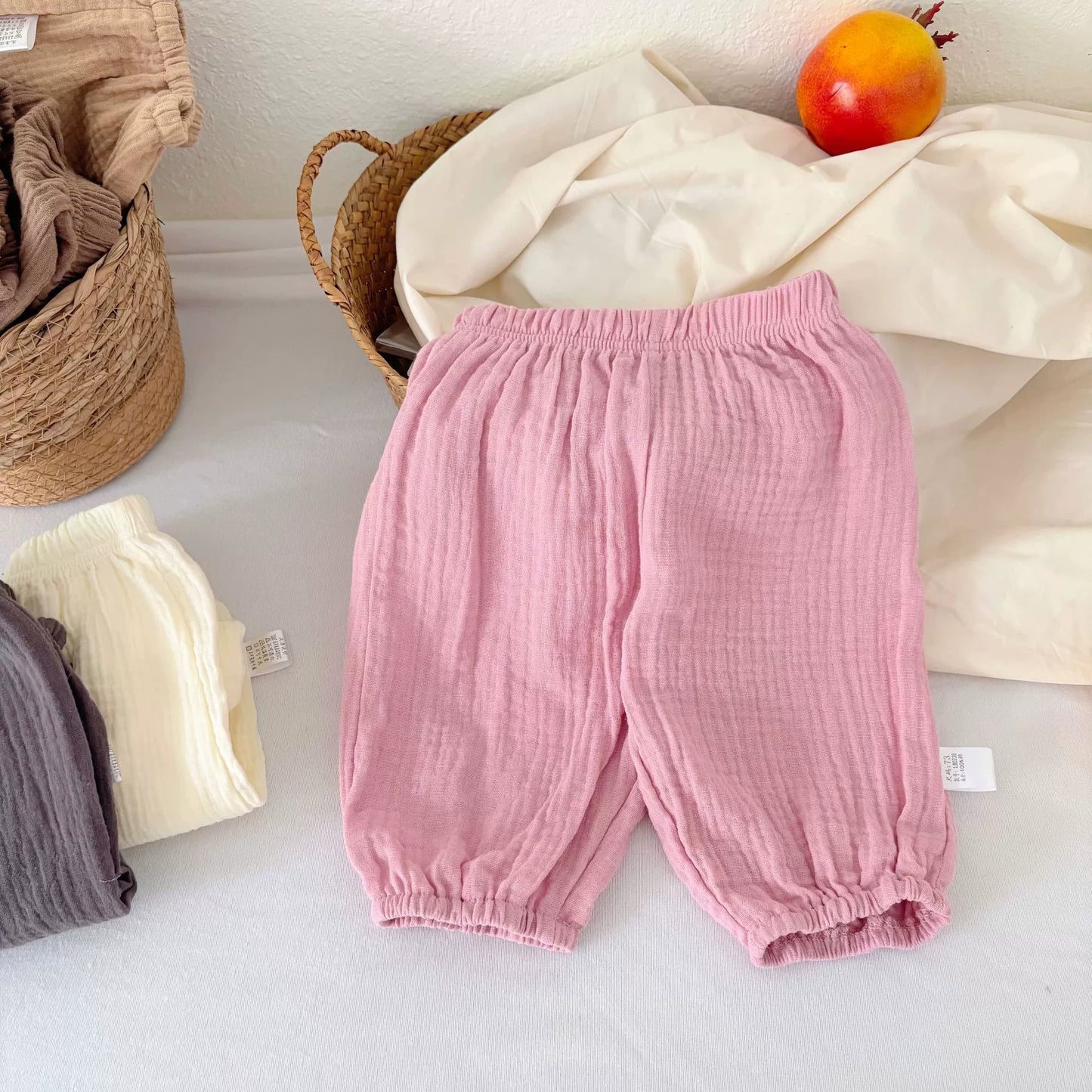 Summer Arrival Kids Unisex Cotton Casual Style Solid Color Pants, MyKids-USA®, Baby & Toddler Bottoms, MyKids-USA - Size/Age - 73 (6-9M) - Color - Pink -  -  - TR2505242123-E