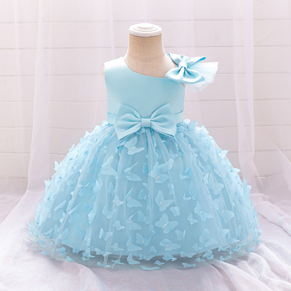 Design Summer Baby Kids Girls Sleeveless Butterfly Pattern Mesh Bow Ti –  MyKids-USA®