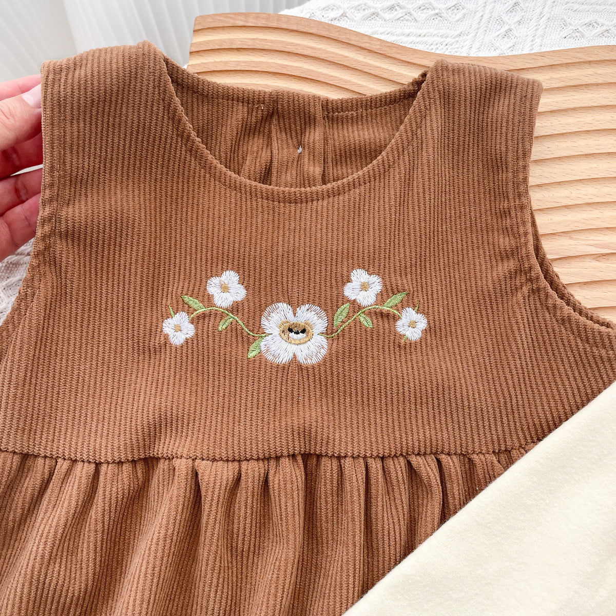 Spring and Autumn Baby Kids Girls Flowers Embroidered Pattern Long Sleeves Top and Sleeveless Onesies Overalls Clothing Set, MyKids-USA®, Baby & Toddler Outfits, MyKids-USA -  -  -  -  -  -  - 