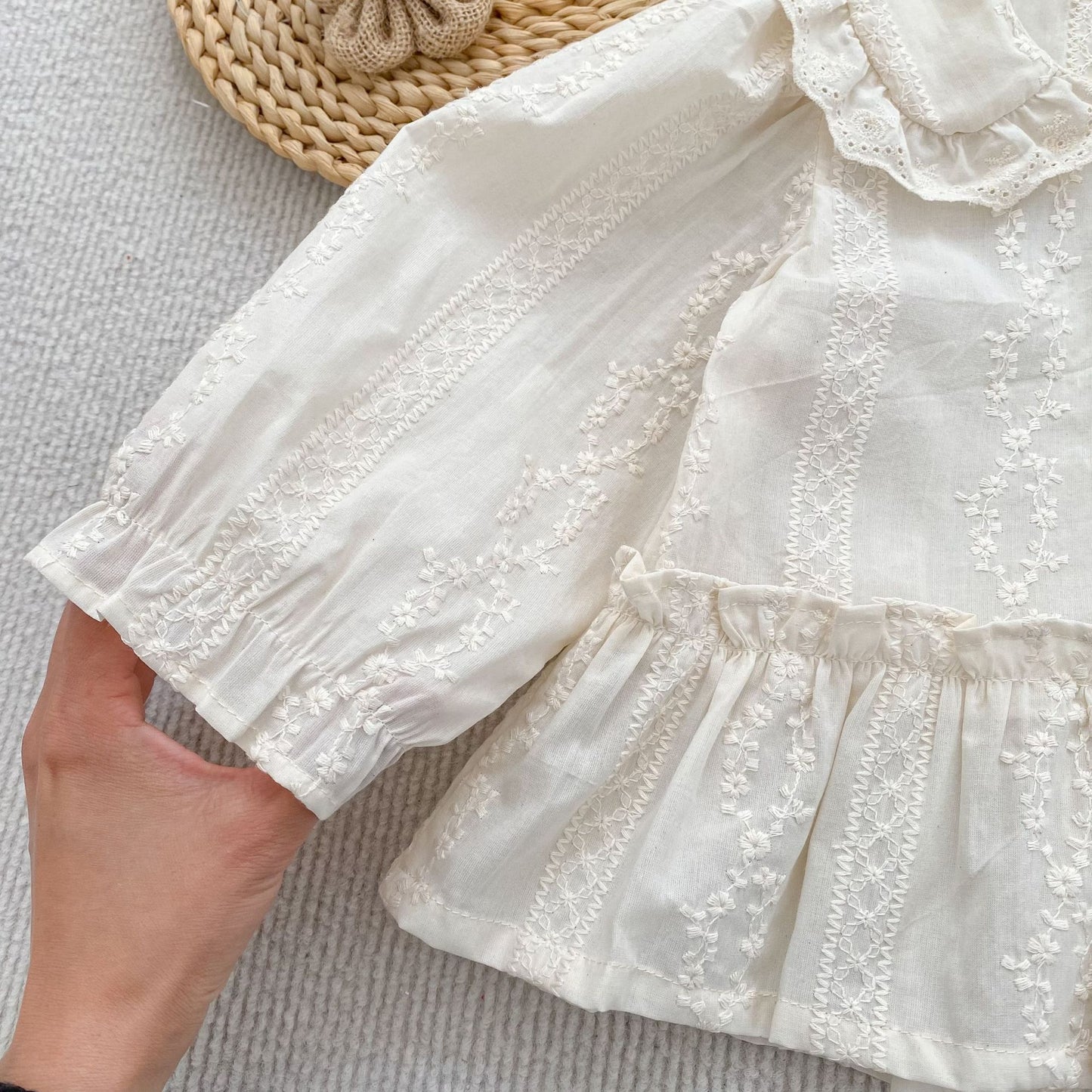 MyKids-USA® Arrival Autumn Baby Kids Girls Long Sleeves Flowers Embroidered Shirt