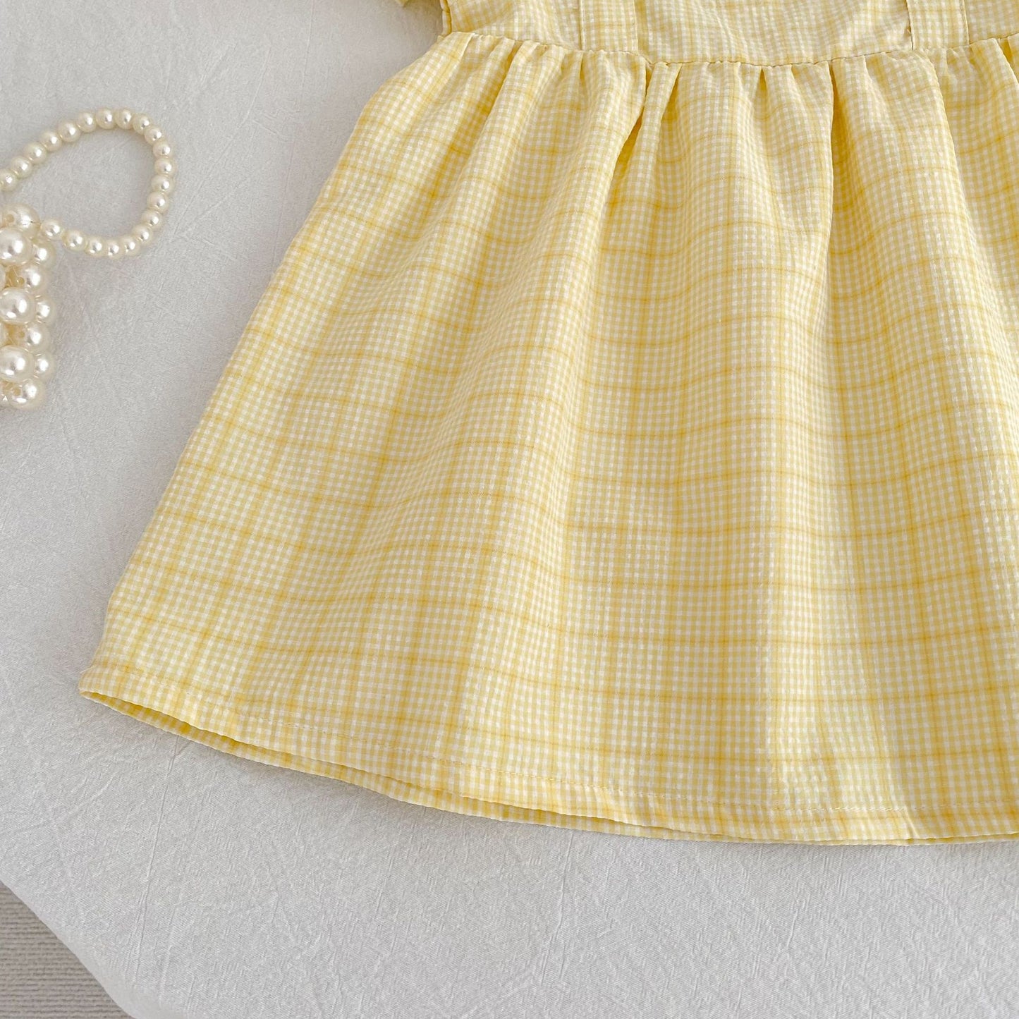 Summer Girls Cute Plaid Pattern Square Neck Onesies and Dress – Princess Sister Matching Set, MyKids-USA®, Baby & Children's Outfits, MyKids-USA -  -  -  -  -  -  - .
