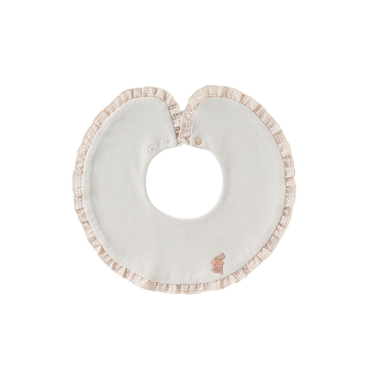 Adorable Ruffle Plaid Pattern Snap-on Bib, MyKids-USA®, Bibs, MyKids-USA - Size/Age - S (0-3Y) - Color - Apricot -  -  - TR2605032228-A.