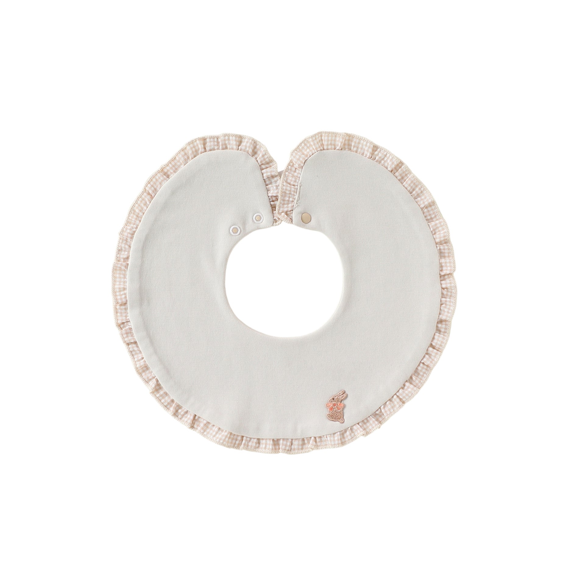 Adorable Ruffle Plaid Pattern Snap-on Bib, MyKids-USA®, Bibs, MyKids-USA - Size/Age - S (0-3Y) - Color - Apricot -  -  - TR2605032228-A.