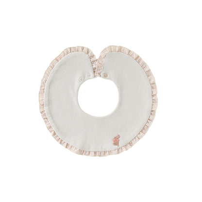Adorable Ruffle Plaid Pattern Snap-on Bib, MyKids-USA®, Bibs, MyKids-USA - Size/Age - S (0-3Y) - Color - Apricot -  -  - TR2605032228-A.