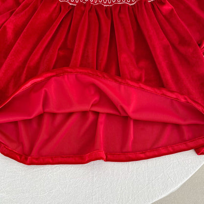 MyKids-USA® Autumn Lace Trim Baby Kids Girls Princess Long Sleeves Color Patchwork Dress