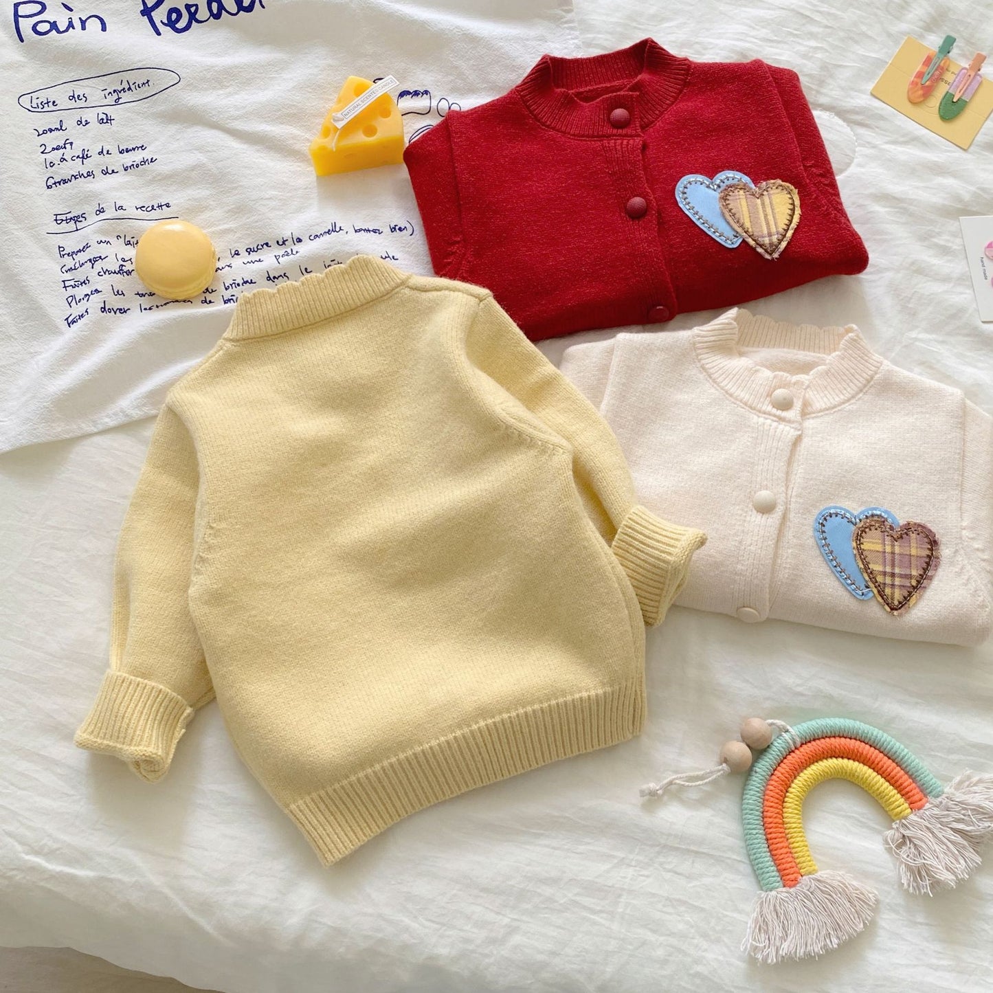 Winter and Autumn Baby Kids Girls Hearts Pattern Long Sleeves Cardigan and Flared Pants Knitted Clothing Set, MyKids-USA®, Baby & Toddler Outfits, MyKids-USA -  -  -  -  -  -  - 