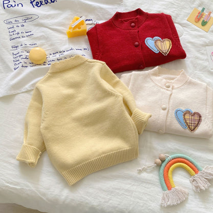 Winter and Autumn Baby Kids Girls Hearts Pattern Long Sleeves Cardigan and Flared Pants Knitted Clothing Set, MyKids-USA®, Baby & Toddler Outfits, MyKids-USA -  -  -  -  -  -  - 