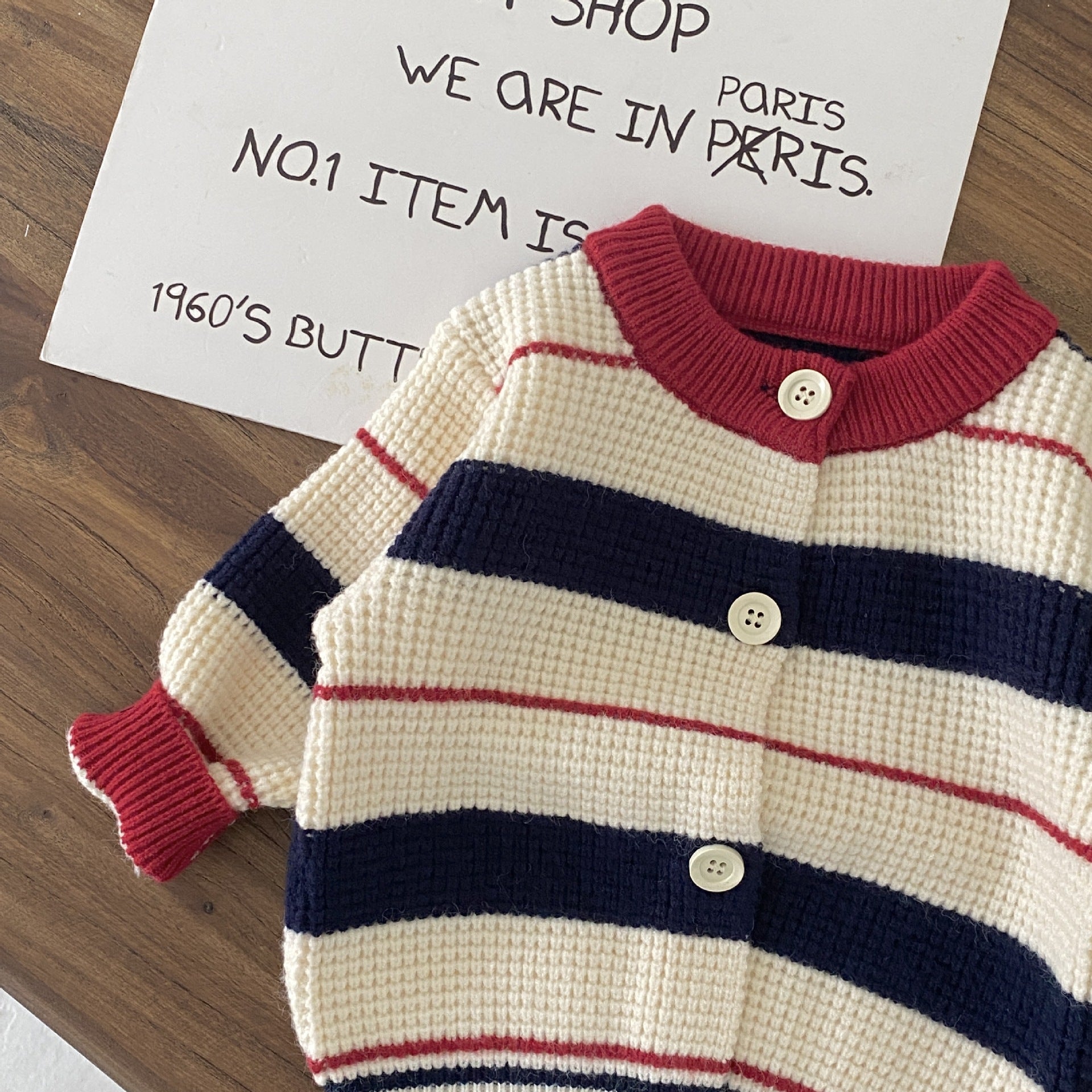 Autumn and Winter New Arrival Baby Kids Unisex Long Sleeves Striped Pattern Crew Neck Knitted Cardigan and Pants Clothing Sets, MyKids-USA®, Baby & Toddler Outfits, MyKids-USA -  -  -  -  -  -  - 