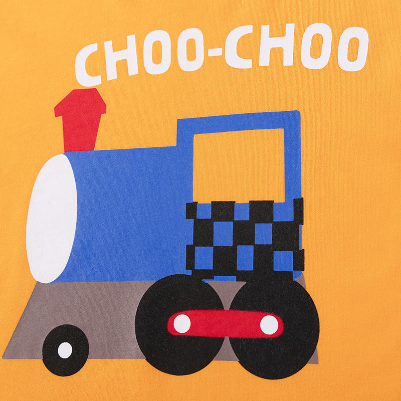 Spring and Autumn Boys Train Cartoon Pattern Long Sleeves Shirt and Pants Clothing Set, MyKids-USA®, Baby & Toddler Outfits, MyKids-USA -  -  -  -  -  -  - 