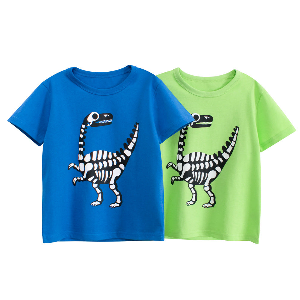 Summer Boys’ Animals Dinosaurs Cartoon Pattern T-shirt in European and American Style, MyKids-USA®, Baby & Toddler Tops, MyKids-USA -  -  -  -  -  -  - 