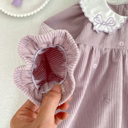 MyKids-USA® Autumn Embroidery Pattern Baby Kids Girls Princess Long Sleeves Dress