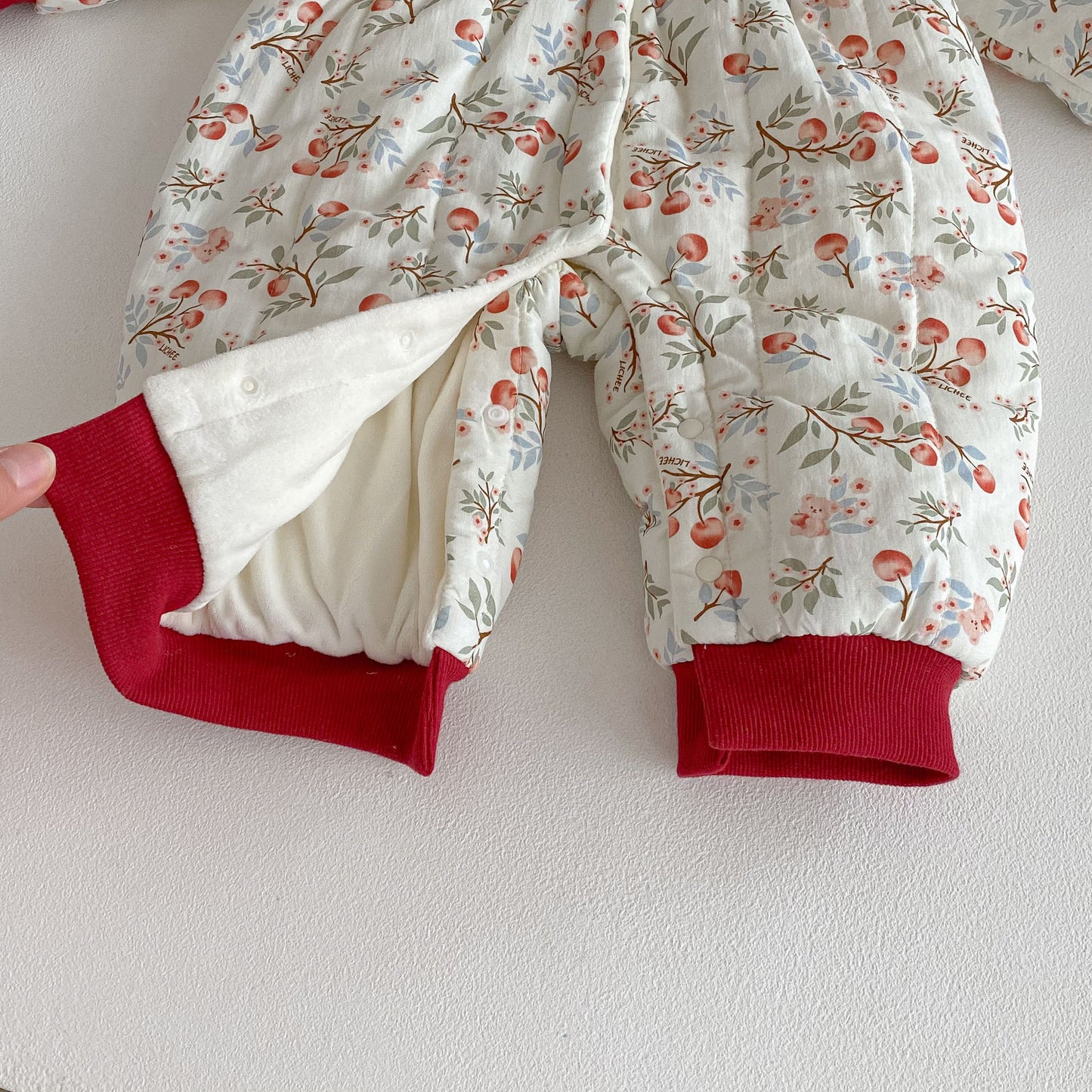 Winter Arrival Baby Girls Long Sleeves Floral Pattern Fleece-lined Warm Rompers, MyKids-USA®, Baby One-Pieces, MyKids-USA -  -  -  -  -  -  - 