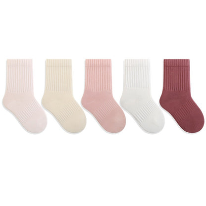 Spring and Autumn Arrival Baby Kids Unisex Breathable Simple Casual Pattern Socks 1 Lot=5-Pair Set, MyKids-USA®, Baby & Toddler Socks & Tights, MyKids-USA - Size/Age - S (0-1Y) - Color - Light Pink -  -  - TR2601021009-H.