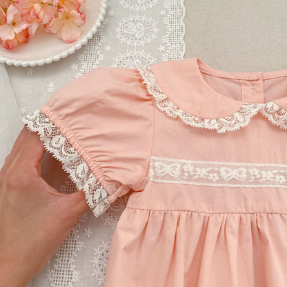 Summer Girls Flowers Pattern Embroidered Lace Trim Onesies and Dress – Princess Sister Matching Set, MyKids-USA®, Baby & Children's One-Pieces, MyKids-USA -  -  -  -  -  -  - .