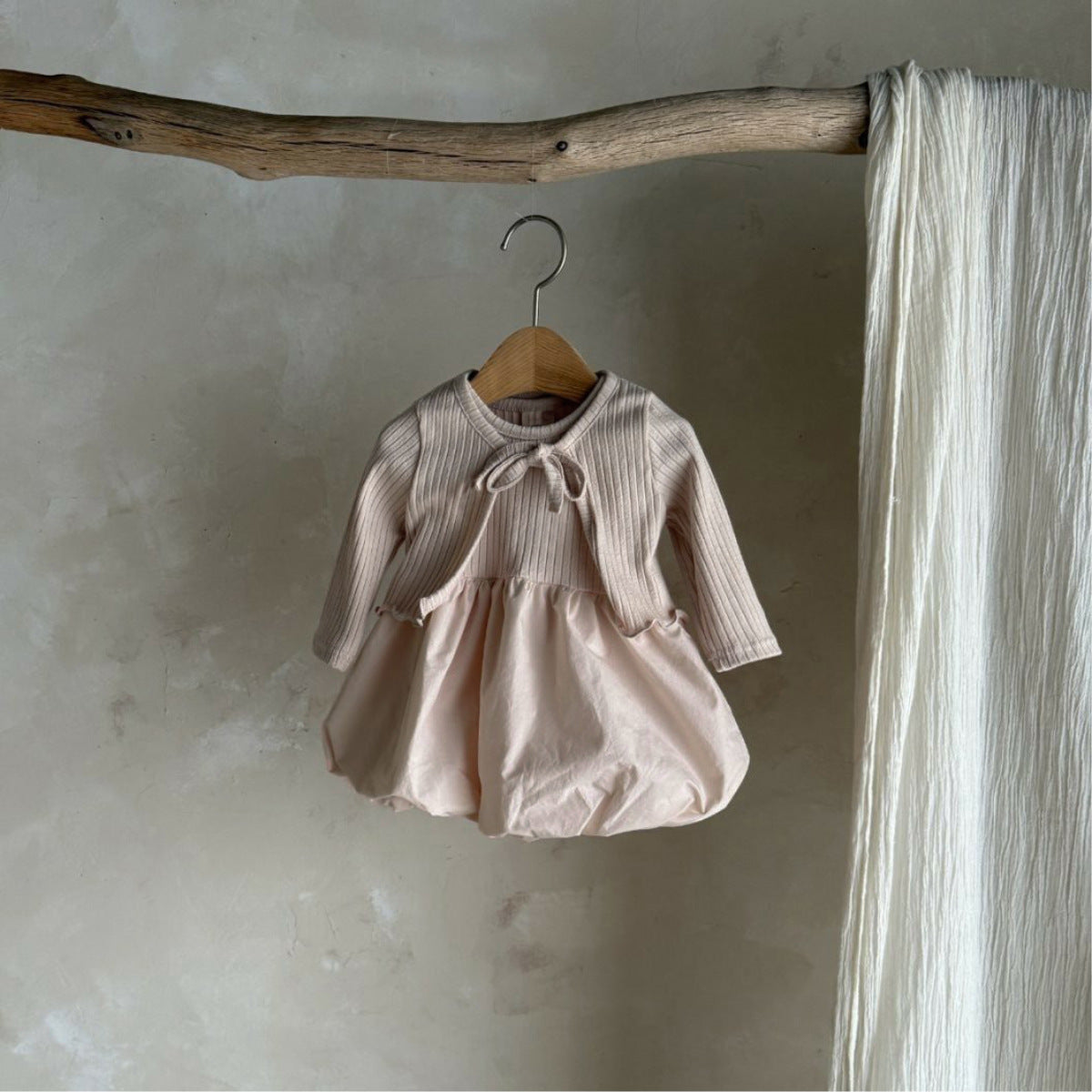 Autumn and Spring Baby Kids Girls Long Sleeves Solid Color Coat and Sleeveless Dress Clothing Set, MyKids-USA®, Baby & Toddler Outfits, MyKids-USA - Size/Age - 73 (6-9M) - Color - Pink -  -  - TR2601271439-B.