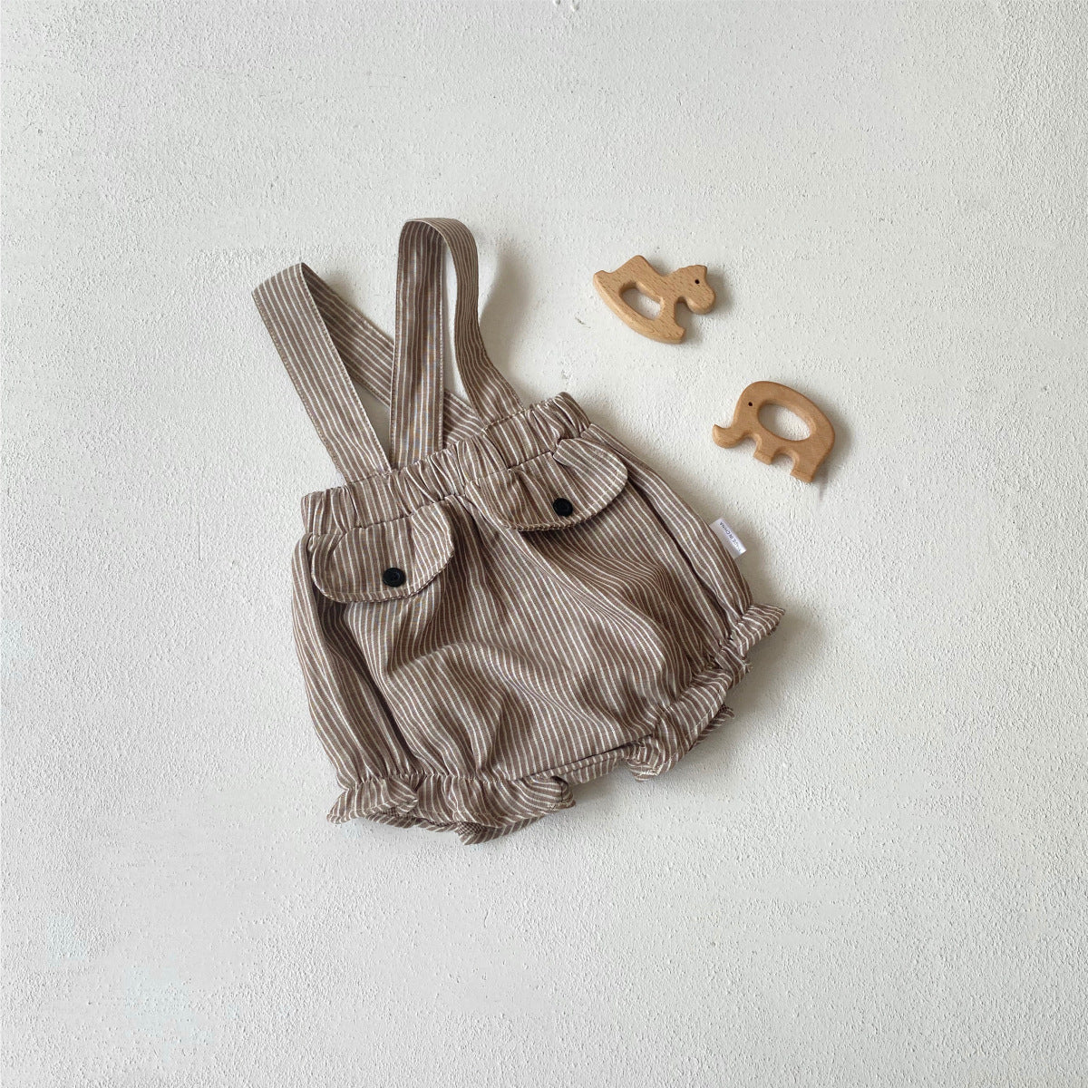 MyKids-USA® Summer Arrival Baby Sleeveless Woven Strap Overalls