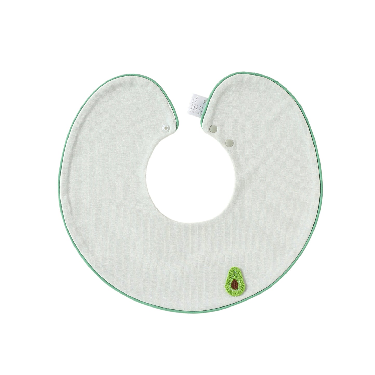 Adorable Fruits Cartoon Pattern Snap-on Round Shaped Bib, MyKids-USA®, Bibs, MyKids-USA - Size/Age - S (0-3Y) - Color - Light Green -  -  - TR2605011546-B.