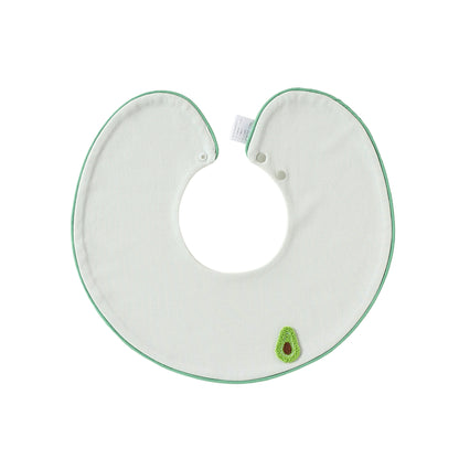 Adorable Fruits Cartoon Pattern Snap-on Round Shaped Bib, MyKids-USA®, Bibs, MyKids-USA - Size/Age - S (0-3Y) - Color - Light Green -  -  - TR2605011546-B.