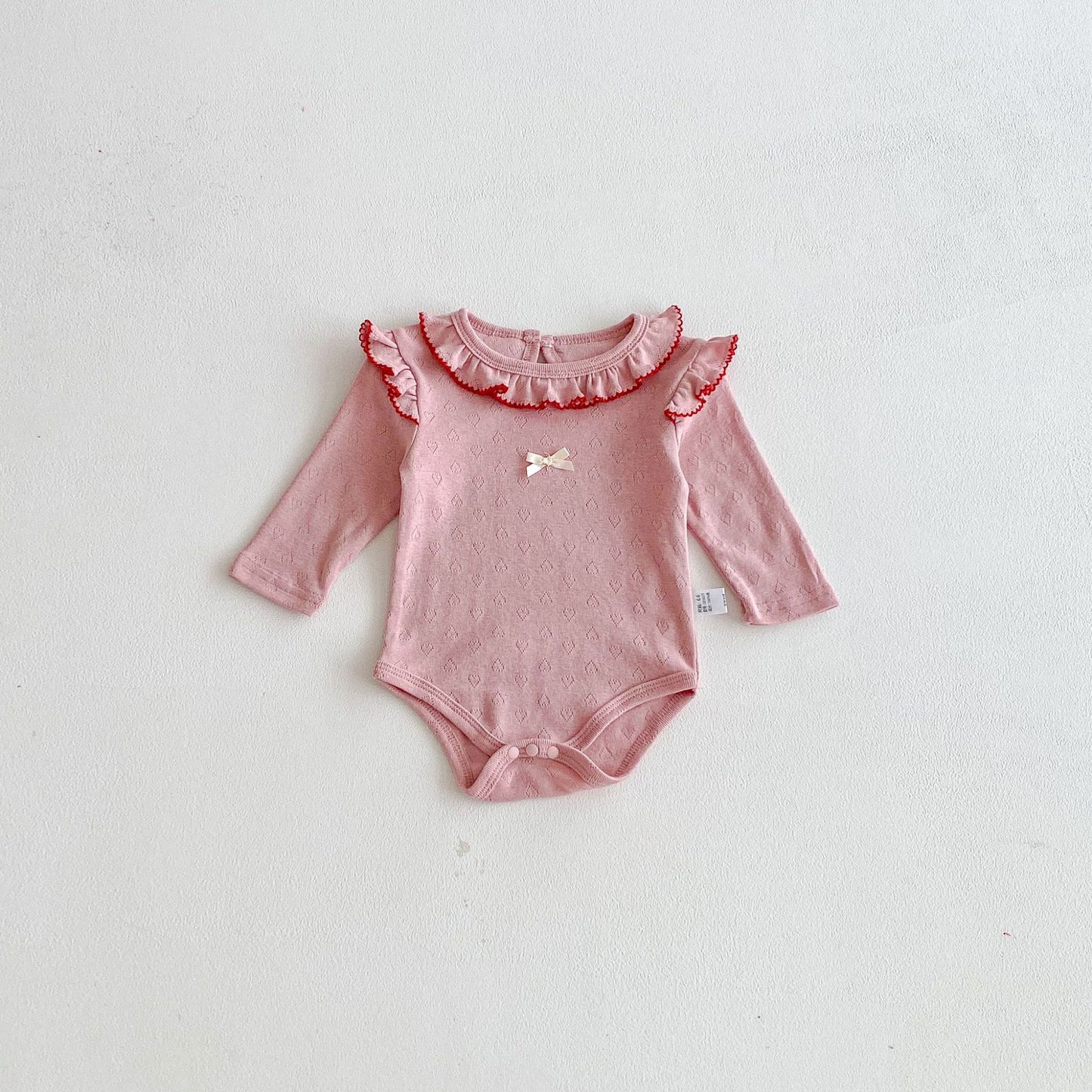 Arrival Spring Baby Girls Hollow-out Heart Pattern Long Sleeves Bodysuit