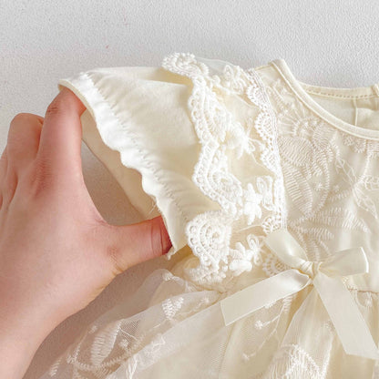 Summer Arrival Baby Girls Cute Solid Color Floral Embroidery Short Sleeves Dress Design Onesies, MyKids-USA®, Baby One-Pieces, MyKids-USA -  -  -  -  -  -  - 