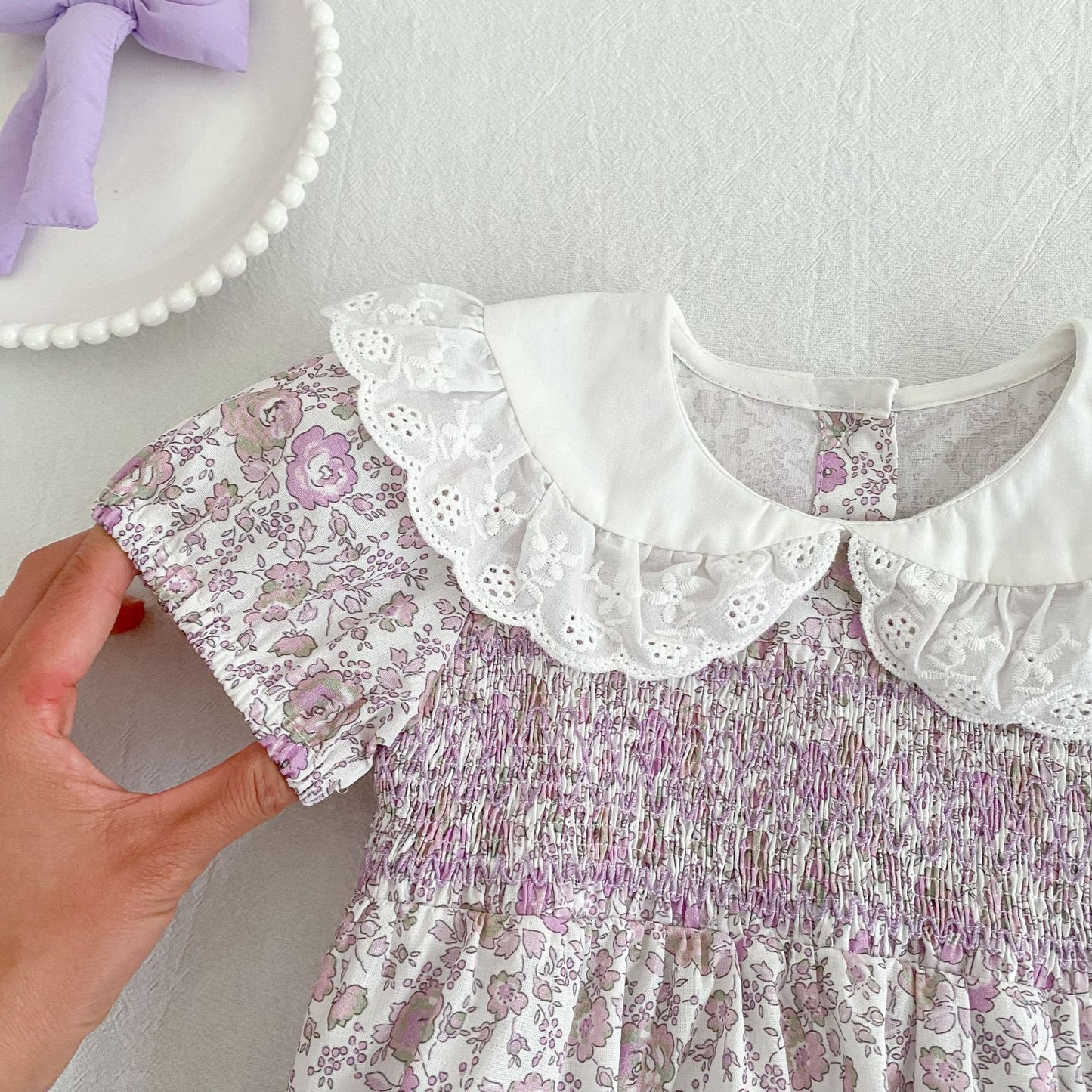 Summer Girls Floral Pattern Lace Trim Collar Bodysuit and Dress – Princess Sister Matching Set, MyKids-USA®, Baby & Children's Outfits, MyKids-USA -  -  -  -  -  -  - .