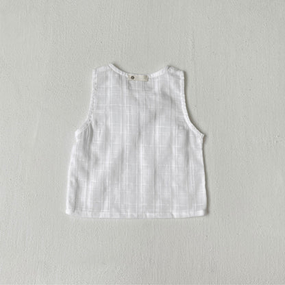MyKids-USA® Design Summer Baby Kids Sleeveless Solid Color Plaid Vest