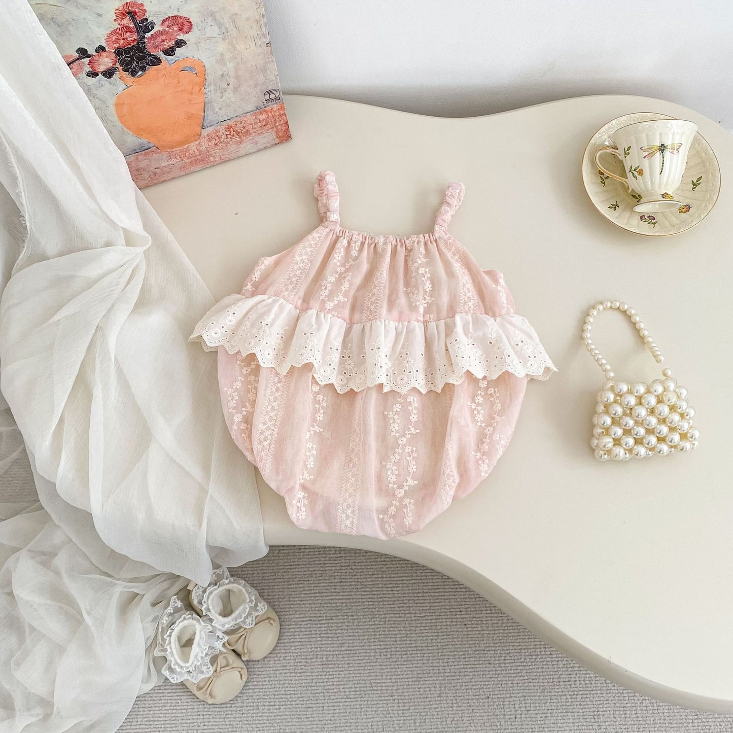 Summer Arrival Baby Girls Sleeveless Flowers Embroidered Pattern Bodysuit, MyKids-USA®, Baby & Children's One-Pieces, MyKids-USA -  -  -  -  -  -  - .