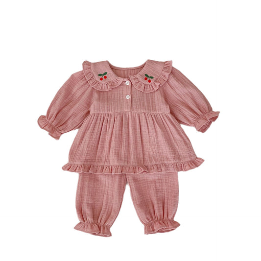 Embroidered Design Doll Neck Simple Style Home Clothes, MyKids-USA®, Baby & Toddler Outfits, MyKids-USA -  -  -  -  -  -  - .