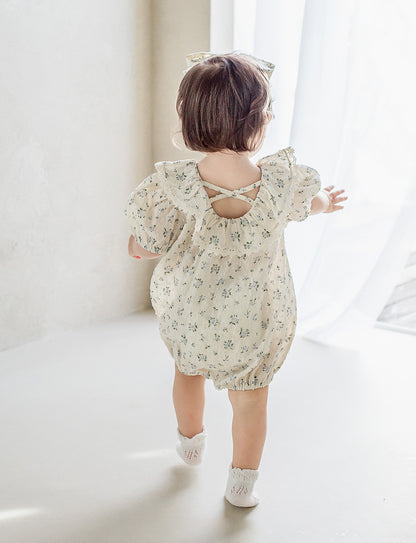 Baby Girl Flower Pattern Flying Sleeves Onesies & Clothing Sets With Headband, MyKids-USA®, Baby & Toddler Outfits, MyKids-USA -  -  -  -  -  -  - 
