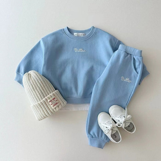 Autumn Baby Kids Unisex Casual Letter Embroidery Pullover And Pants Clothing Set, MyKids-USA®, Baby & Toddler Outfits, MyKids-USA - Size/Age - 73 (6-9M) - Color - Blue -  -  - TR2405161528-A.