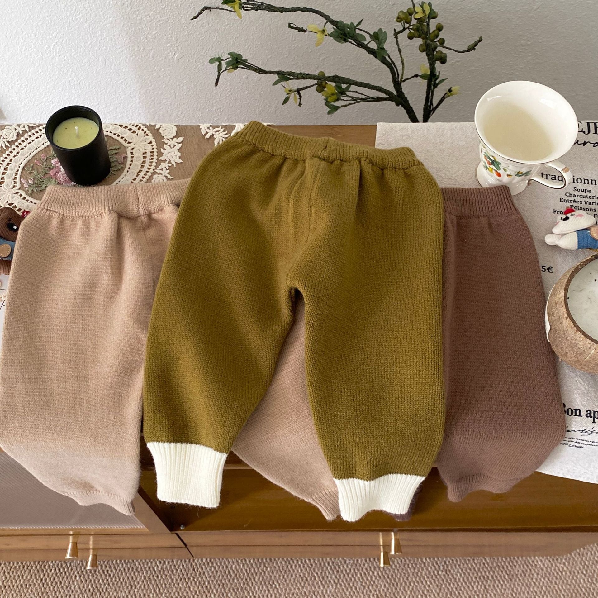 Autumn and Winter Arrival Baby Kids Unisex Long Sleeves Letters and Cartoon Pattern Crew Neck Knitted Cardigan and Pants Clothing Sets, MyKids-USA®, Baby & Toddler Outfits, MyKids-USA -  -  -  -  -  -  - 