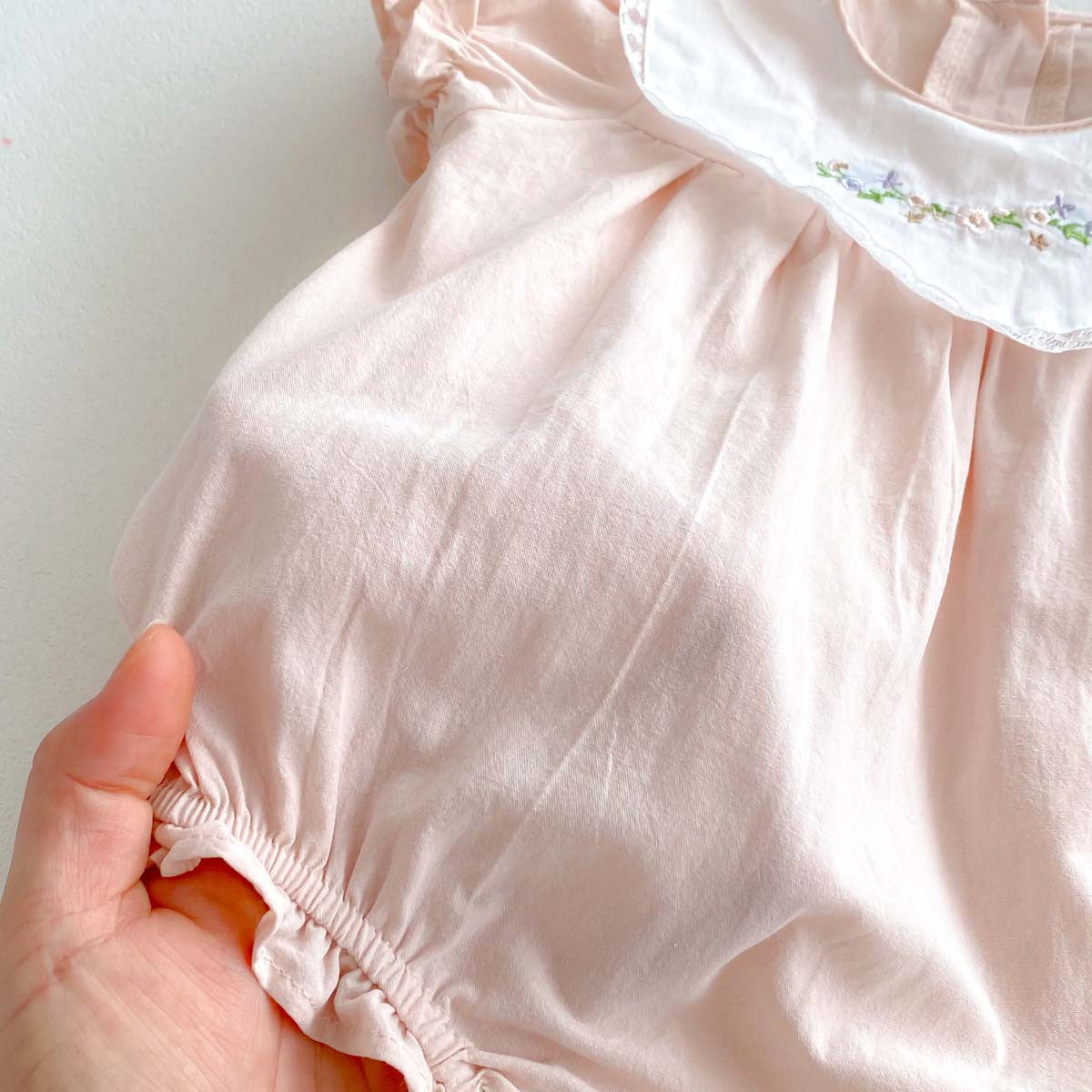 Summer Arrival Baby Girls Color Patchwork Flowers Embroidered Short Sleeves Onesies, MyKids-USA®, Baby One-Pieces, MyKids-USA -  -  -  -  -  -  - 