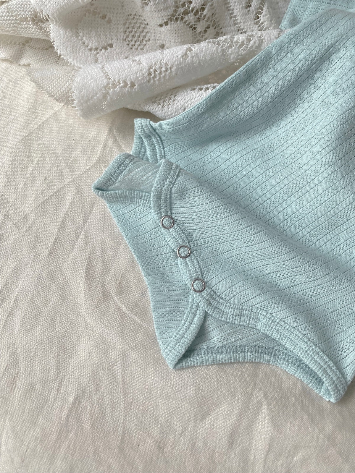 MyKids-USA® Summer Arrival Baby Girls Short Sleeves Lace Collar Bodysuit
