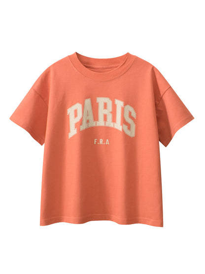 Boys and Girls’ Letters Print T-shirt in European and American Style, MyKids-USA®, Baby & Toddler Tops, MyKids-USA - Size/Age - 120 (5-7Y) - Color - Orange -  -  - TR2503052359-C