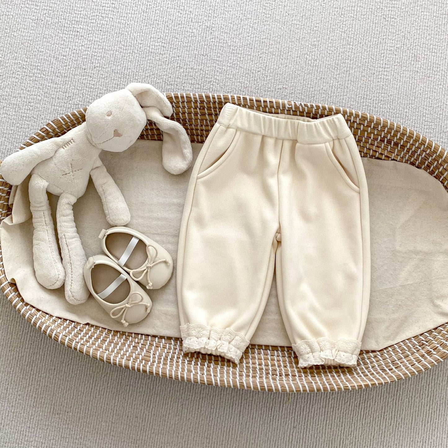 Autumn Hot Selling Baby Girls Long Sleeves Simple Plain Knitted Top and Thick Trousers, MyKids-USA®, Baby & Toddler Outfits, MyKids-USA - Size/Age - 73 (6-9M) - Color - Beige -  -  - TR2411062031-A