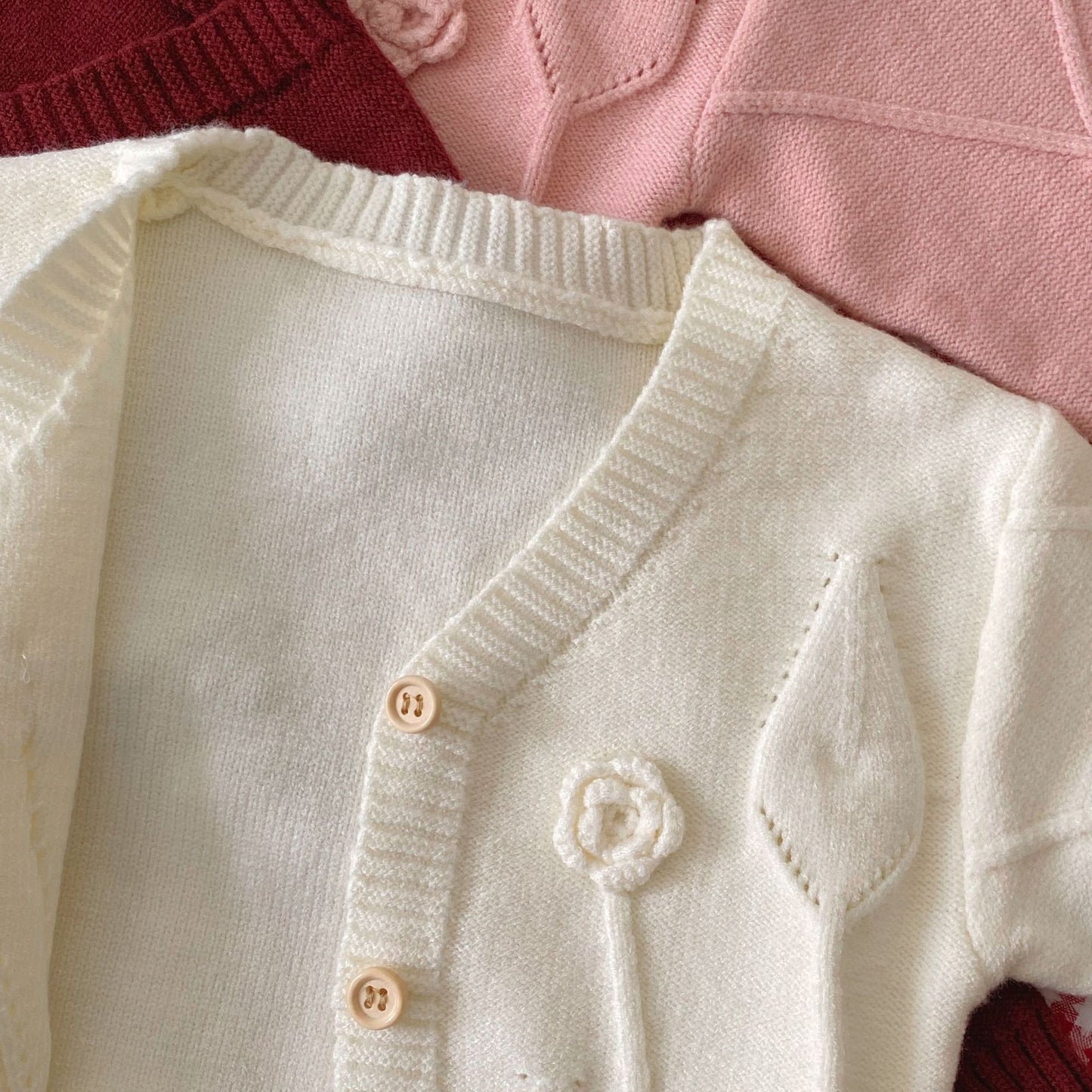 Winter and Autumn Baby Kids Girls Flowers Jacquard Pattern Long Sleeves Cardigan and Sleeveless bodysuit Knitted Clothing Set, MyKids-USA®, Baby & Toddler Outfits, MyKids-USA -  -  -  -  -  -  - .