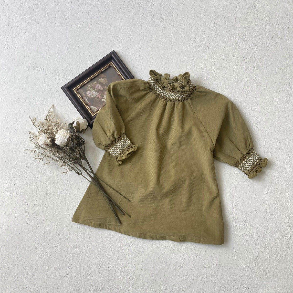 MyKids-USA® Autumn Arrival Baby Kids Girls Princess Long Sleeves Vintage Embroidery Dress