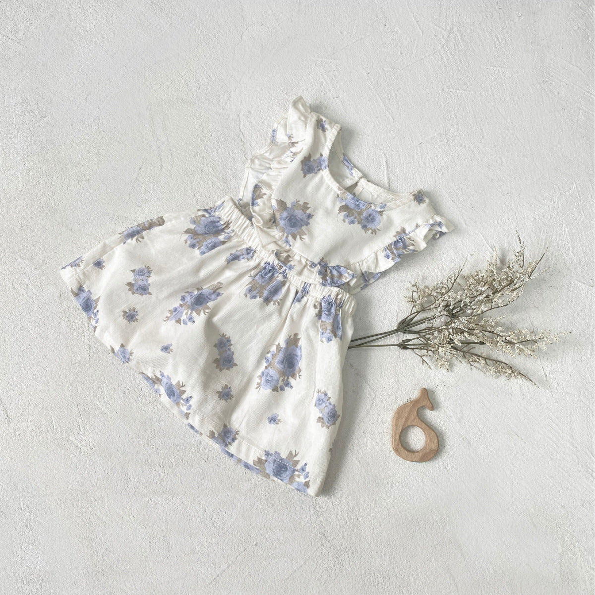 MyKids-USA® Summer Hot Selling Cute Flowers Pattern Sleeveless Dress for Stylish Girls