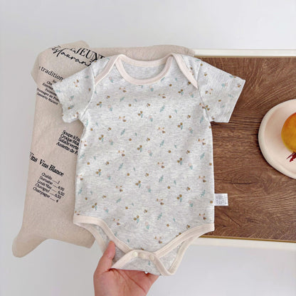Summer Arrival Baby Unisex Casual Flowers Pattern Short Sleeves Grey Onesies, MyKids-USA®, Baby One-Pieces, MyKids-USA -  -  -  -  -  -  - 