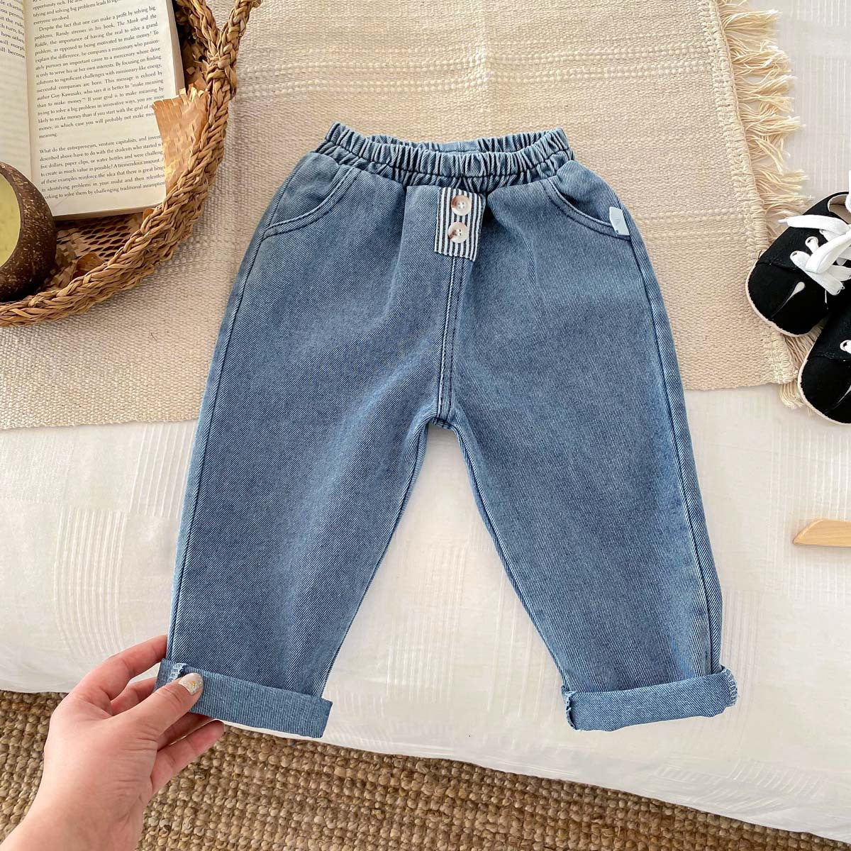 Summer Arrival Kids Unisex Denim Casual Style Pants, MyKids-USA®, Jeans, MyKids-USA - Size/Age - 73 (6-9M) - Color - Blue -  -  - TR2506072041-B
