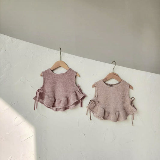 MyKids-USA® Design Autumn Baby Kids Girls Sleeveless Solid Color Plain Vest
