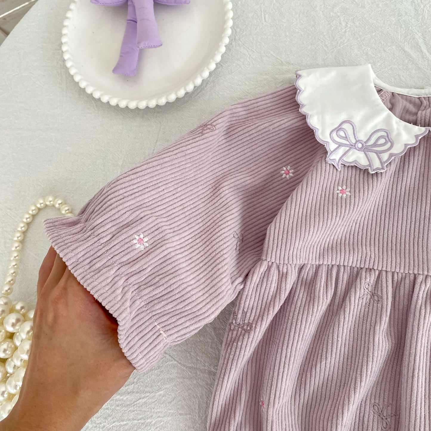 MyKids-USA® Autumn Embroidery Pattern Baby Kids Girls Princess Long Sleeves Bodysuit