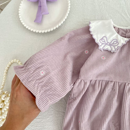 MyKids-USA® Autumn Embroidery Pattern Baby Kids Girls Princess Long Sleeves Bodysuit