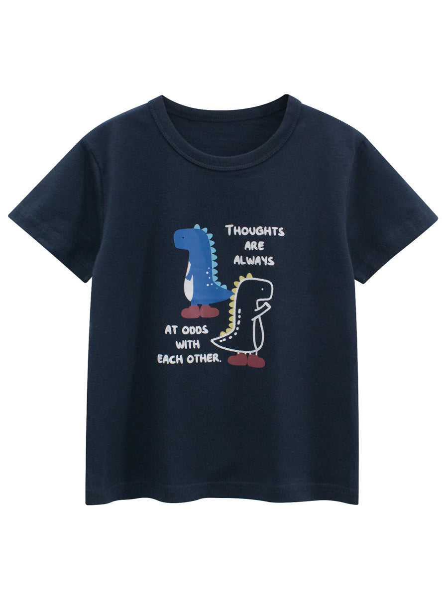 Summer Boys’ Letters and Cartoon Pattern T-shirt in European and American Style, MyKids-USA®, T-Shirts, MyKids-USA -  -  -  -  -  -  - .