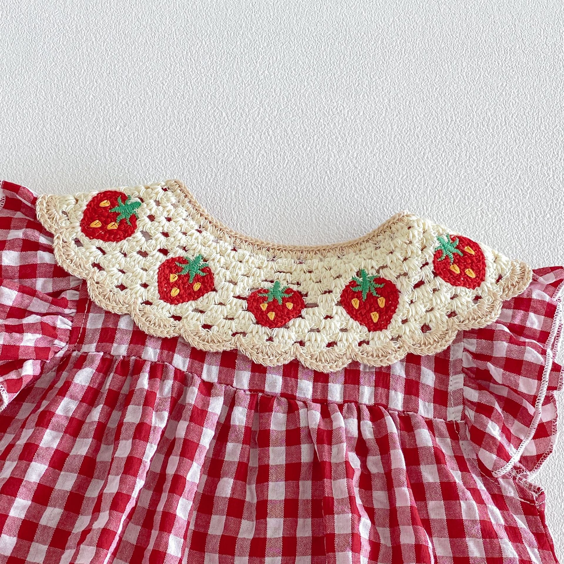 Summer Arrival Baby Girls Fly Sleeves Plaid Pattern Rompers Bodysuits, MyKids-USA®, Baby & Children's One-Pieces, MyKids-USA -  -  -  -  -  -  - .