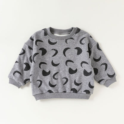 Winter and Autumn Baby Kids Geometric Moons Pattern Long Sleeves Top and Pants, MyKids-USA®, Baby & Toddler Outfits, MyKids-USA - Size/Age - 80 (9-12M) - Color - Grey -  -  - TR2509282348-C