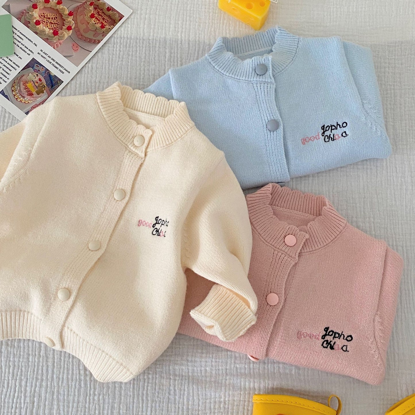 Winter and Autumn Baby Kids Girls Letters Pattern Long Sleeves Cardigan and Plain Pants Knitted Clothing Set, MyKids-USA®, Baby & Toddler Outfits, MyKids-USA -  -  -  -  -  -  - 