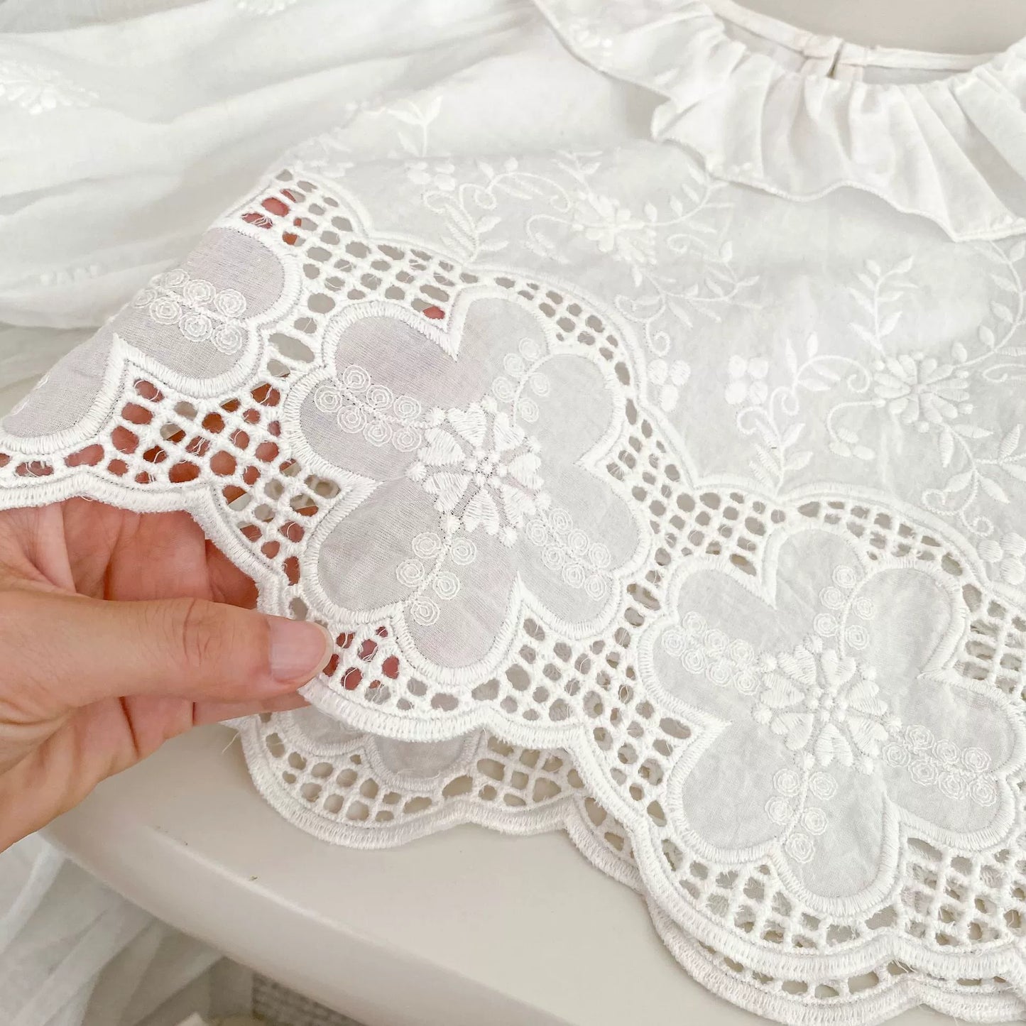 Spring and Autumn Kids Girls Flowers Embroidered Pattern Long Sleeves Hollow-out Top and Denim Pants Clothing Set, MyKids-USA®, Baby & Toddler Outfits, MyKids-USA -  -  -  -  -  -  - 