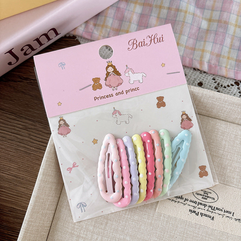 Collection of 8 Versatile Cute Geometric Pattern Hair Clips, MyKids-USA®, Hair Pins, Claws & Clips, MyKids-USA - Size/Age - Average Size (0-12Y） - Color - Yellow -  -  - TR2601311449-F.