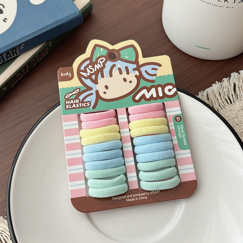 Basic Candy Color Elastic Hair Tie, MyKids-USA®, Ponytail Holders, MyKids-USA - Size/Age - Average Size (0-12Y） - Color - Light Pink -  -  - TR2604161539-D.